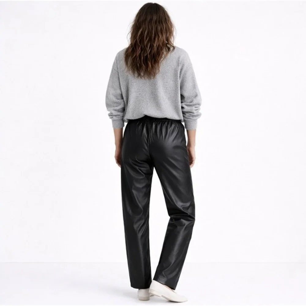 Rag & Bone Black Lambskin Leather Drawstring Pants Size XS